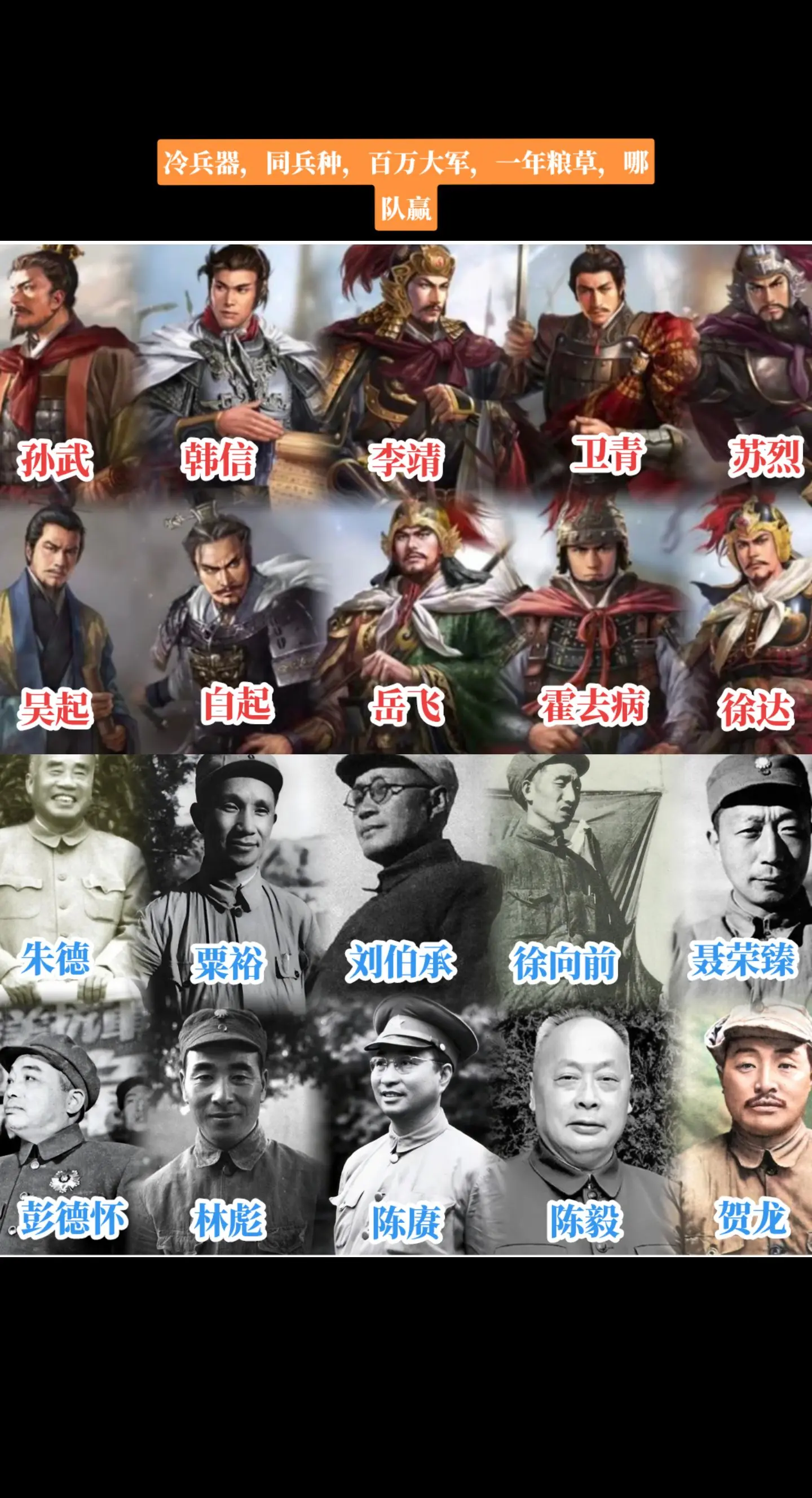 古代名将军事能力