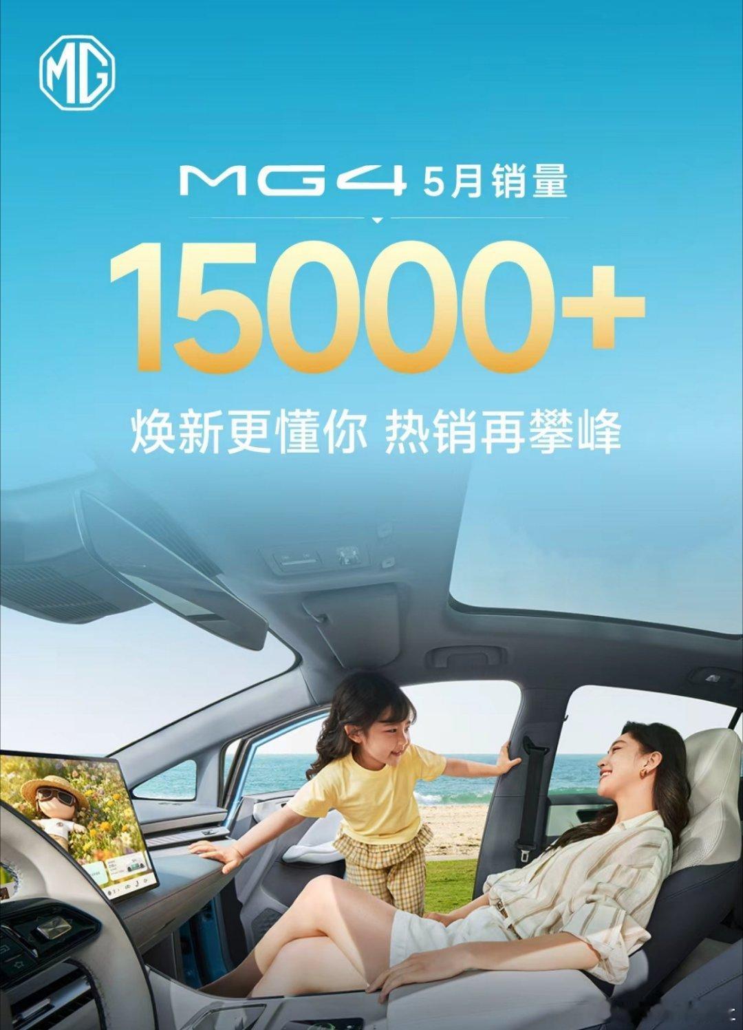 MG4 5月销量15000+焕新更懂你，热销再攀峰！以硬核实力赢得万千用户认可2