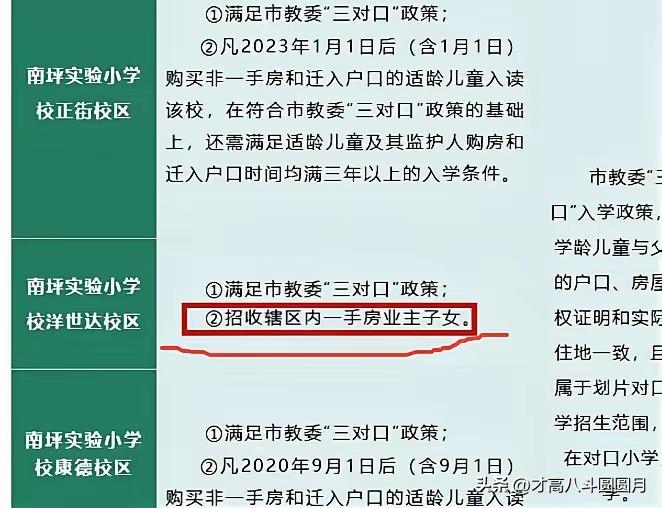 刚刚查了一下重庆小学招生政策

不查不知道，一查真佩服，原来“二手房业主子女难入