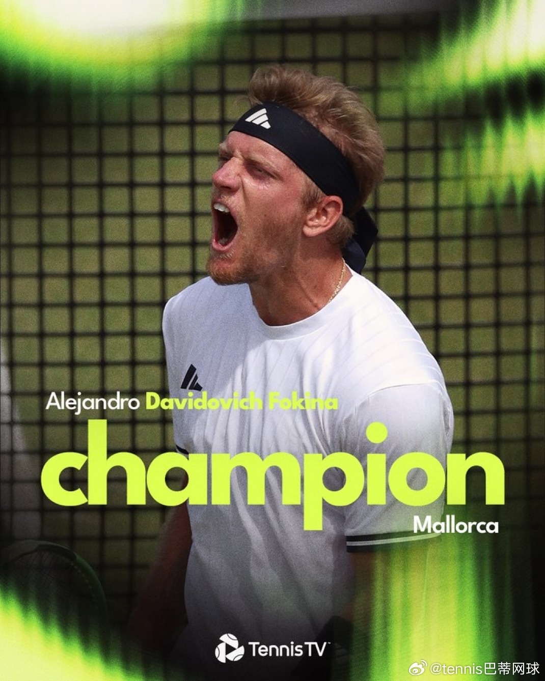 福基纳🇪🇸以7-6 6-3击败🇺🇸奎因，夺得马约卡250的冠军🏆，这是