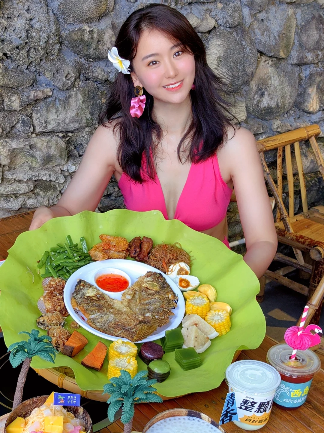 三亚西岛美食-琼阿婆簸箕饭