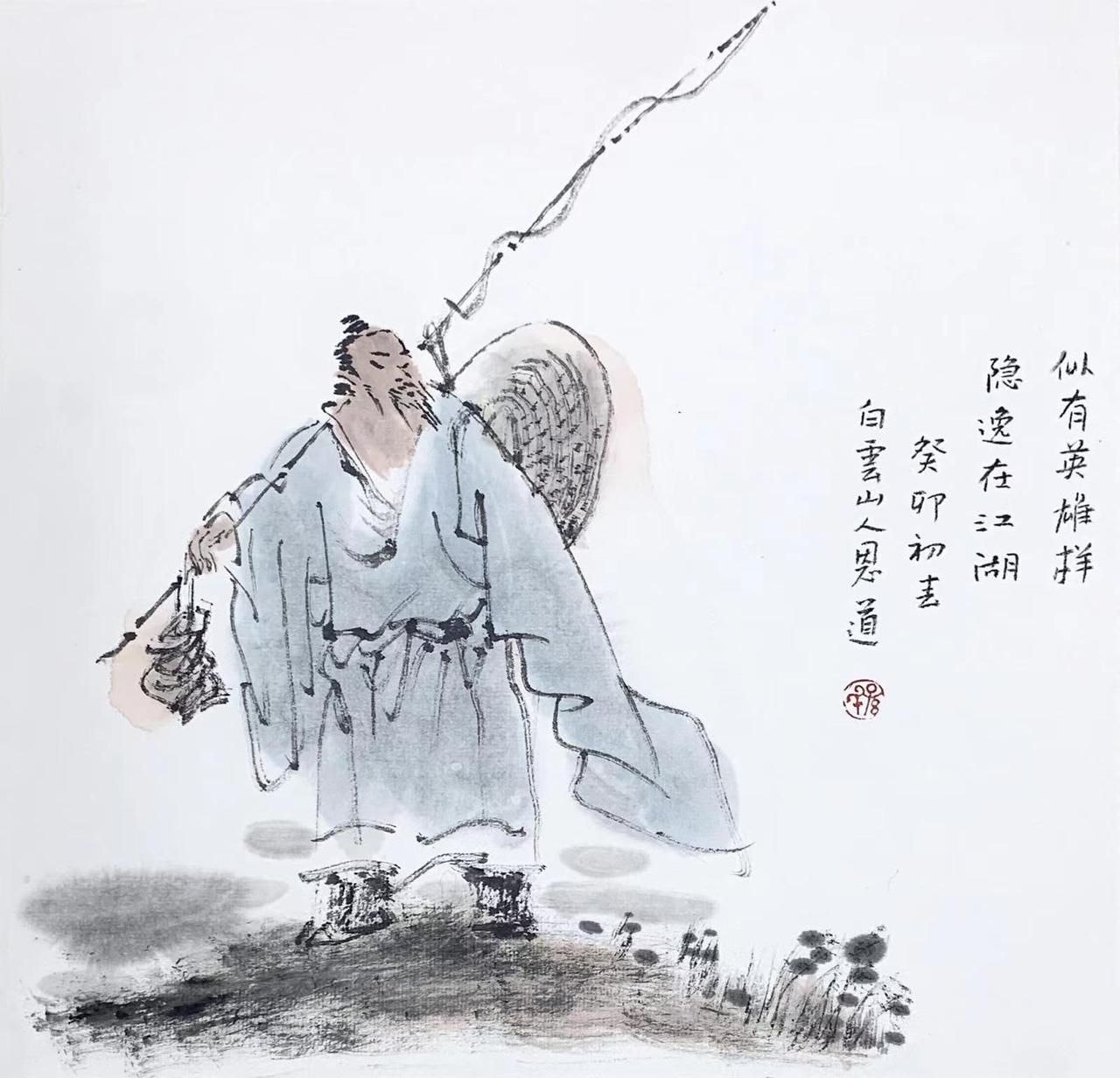 上联：钓客湖边常隐姓
下联：[比心]

网络图片/诚谢侵删
