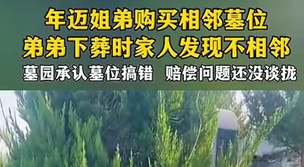 7万买相邻墓位竟被调包！陕西姐弟死后难相聚，墓园只赔6000太寒心
 
这事儿听