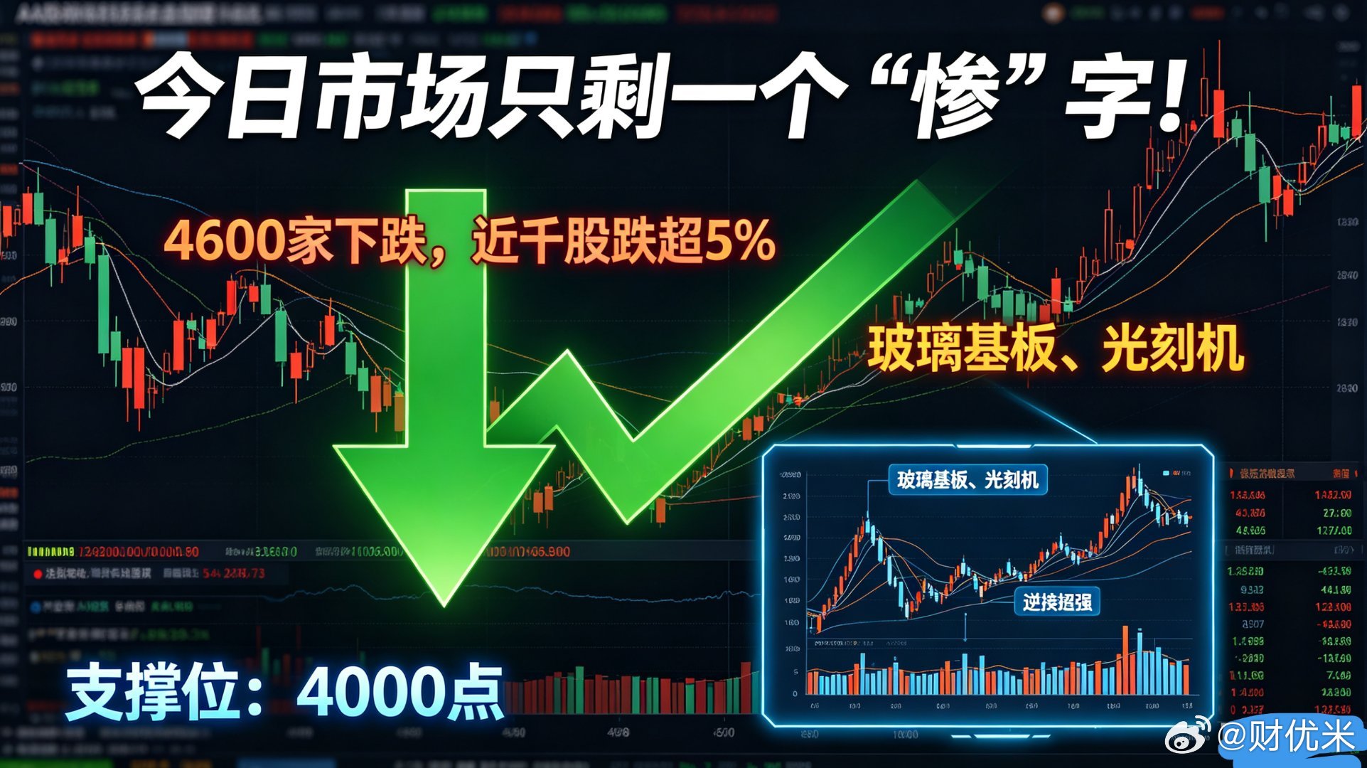 标题：今日市场只剩一个“惨”字！分化行情拆解，支撑位与下周机会梳理今日盘面用一个