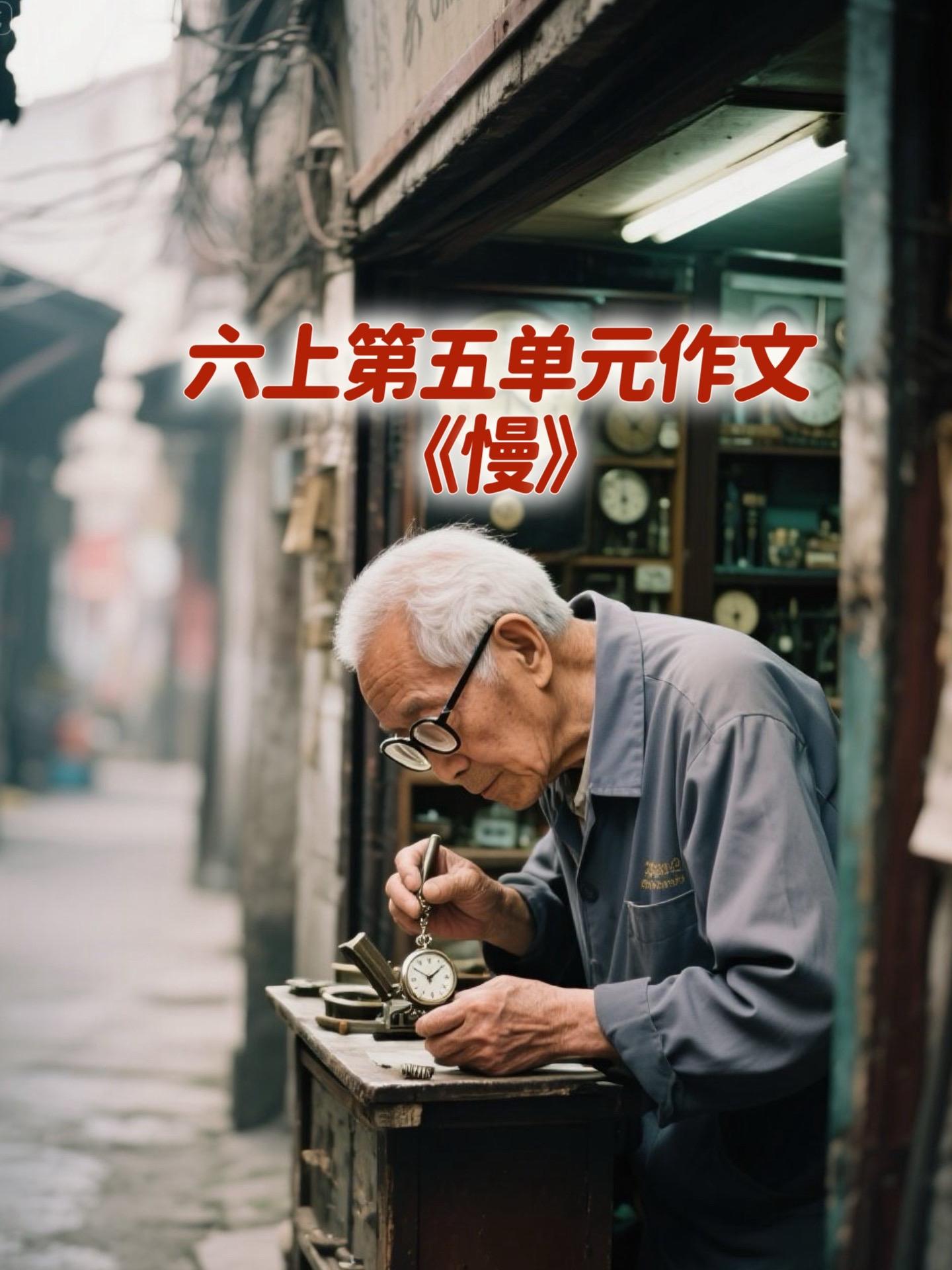 《慢》 优秀范文。小学六年级上册第五单元习作《围绕中心意思写》，同步优...