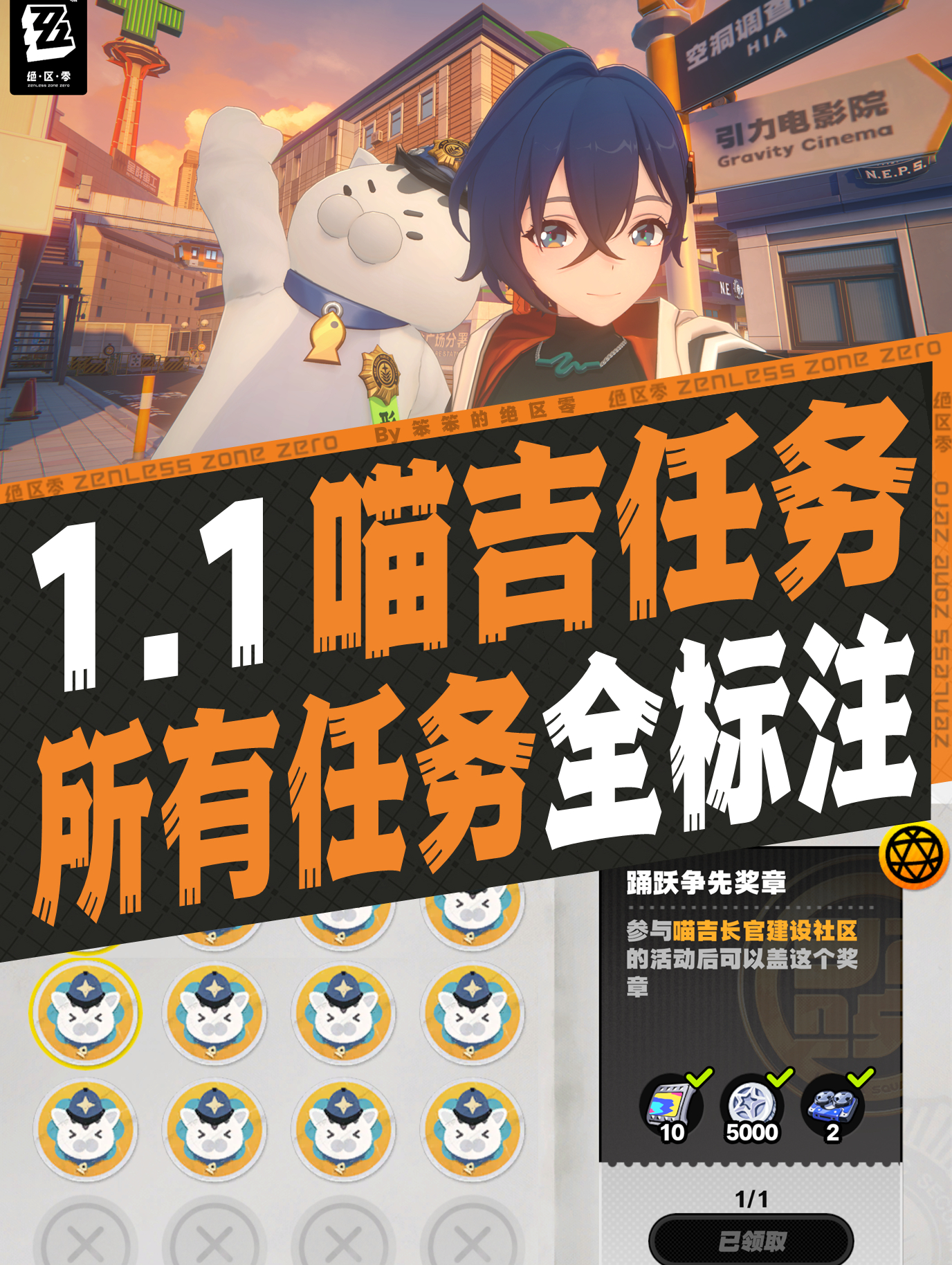 #绝区零[超话]##绝区零攻略##绝区零1.1#🐱大家好，我是笨笨的铲屎官今天