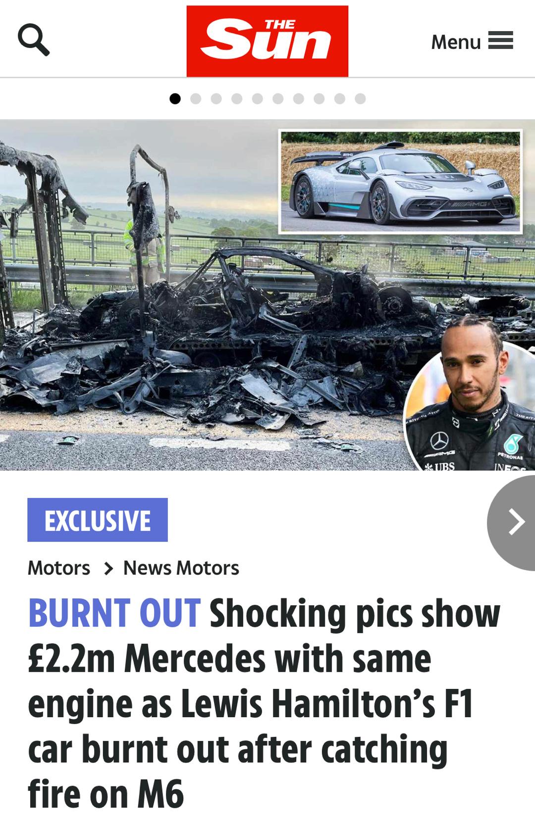 在绝大部分朋友还没见过AMG Project One实车的时候英国的M6高速就已