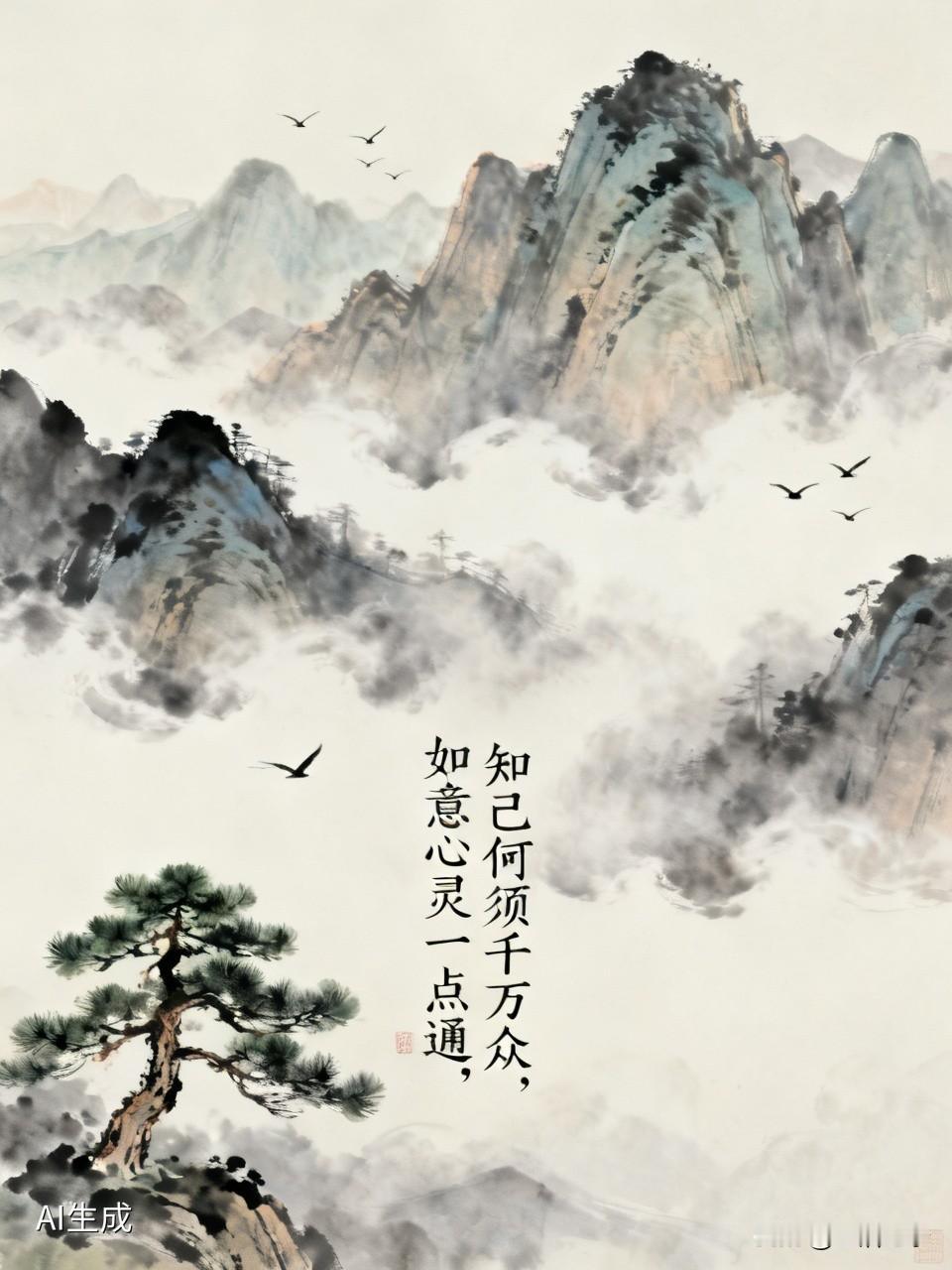 “知己何须千万众，如意心灵一点通”，说得太妙了。真正的知己，哪用得着成群结队，只