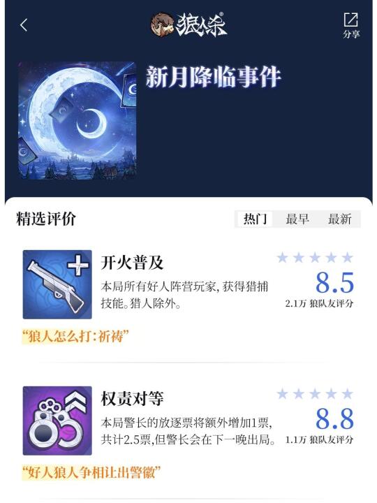 狼人杀有自己的“狼扑评分”