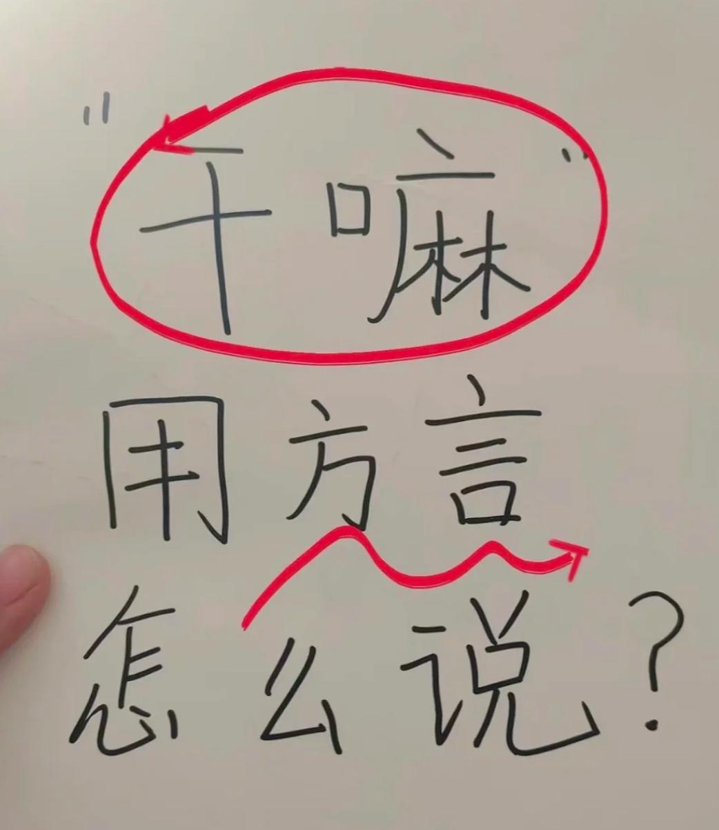 “干嘛”，用你那边的方言怎么说？