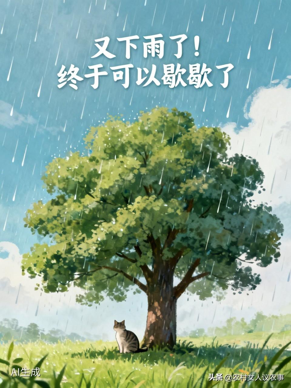 又下雨了！
终于可以歇歇了。
套袋三天，累的简直让我不想
再继续做个人了。
如果