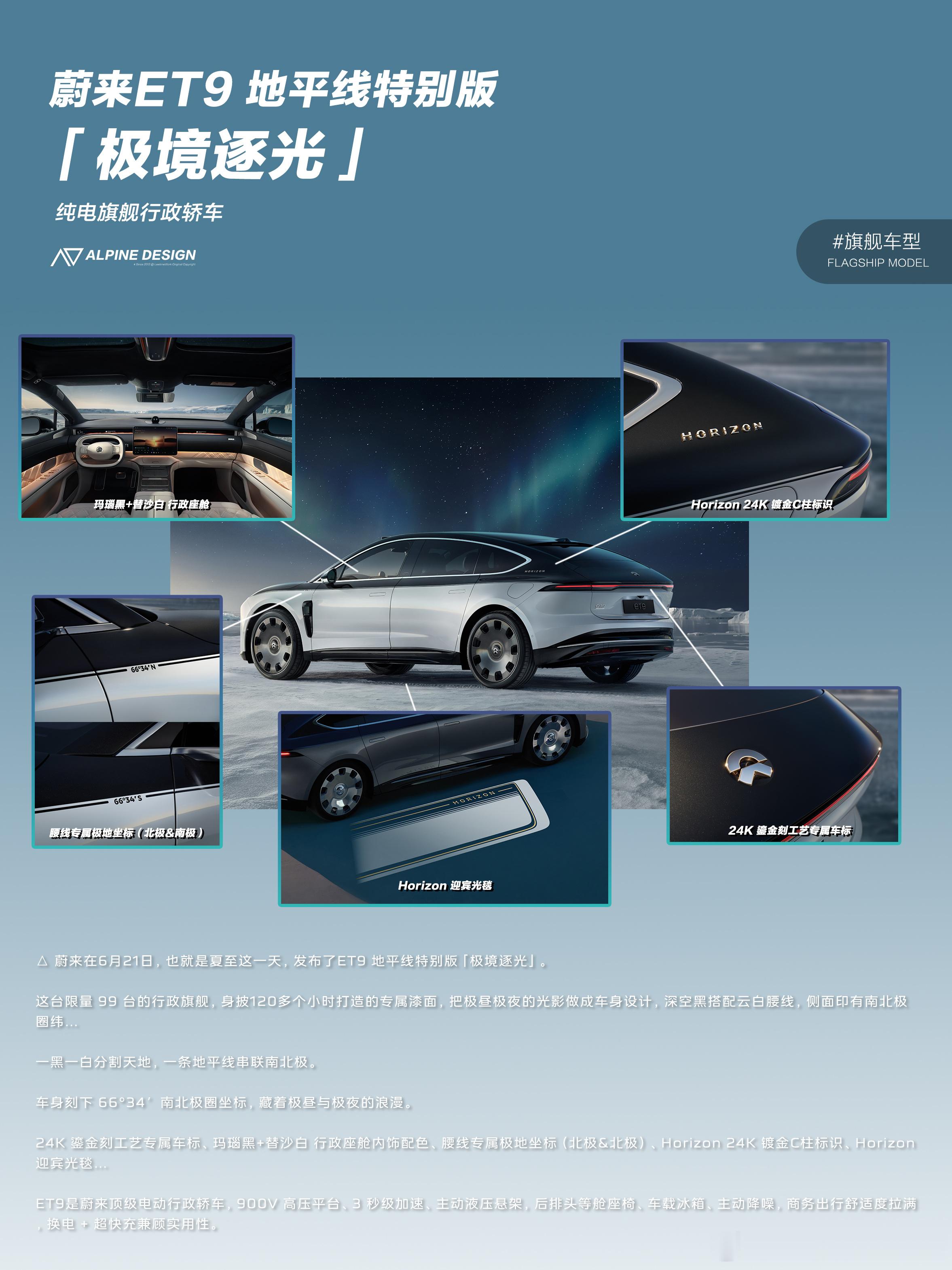 蔚来的浪漫确实顶！在6月21日，也就是夏至这一天，蔚来发布了ET9 地平线特别版