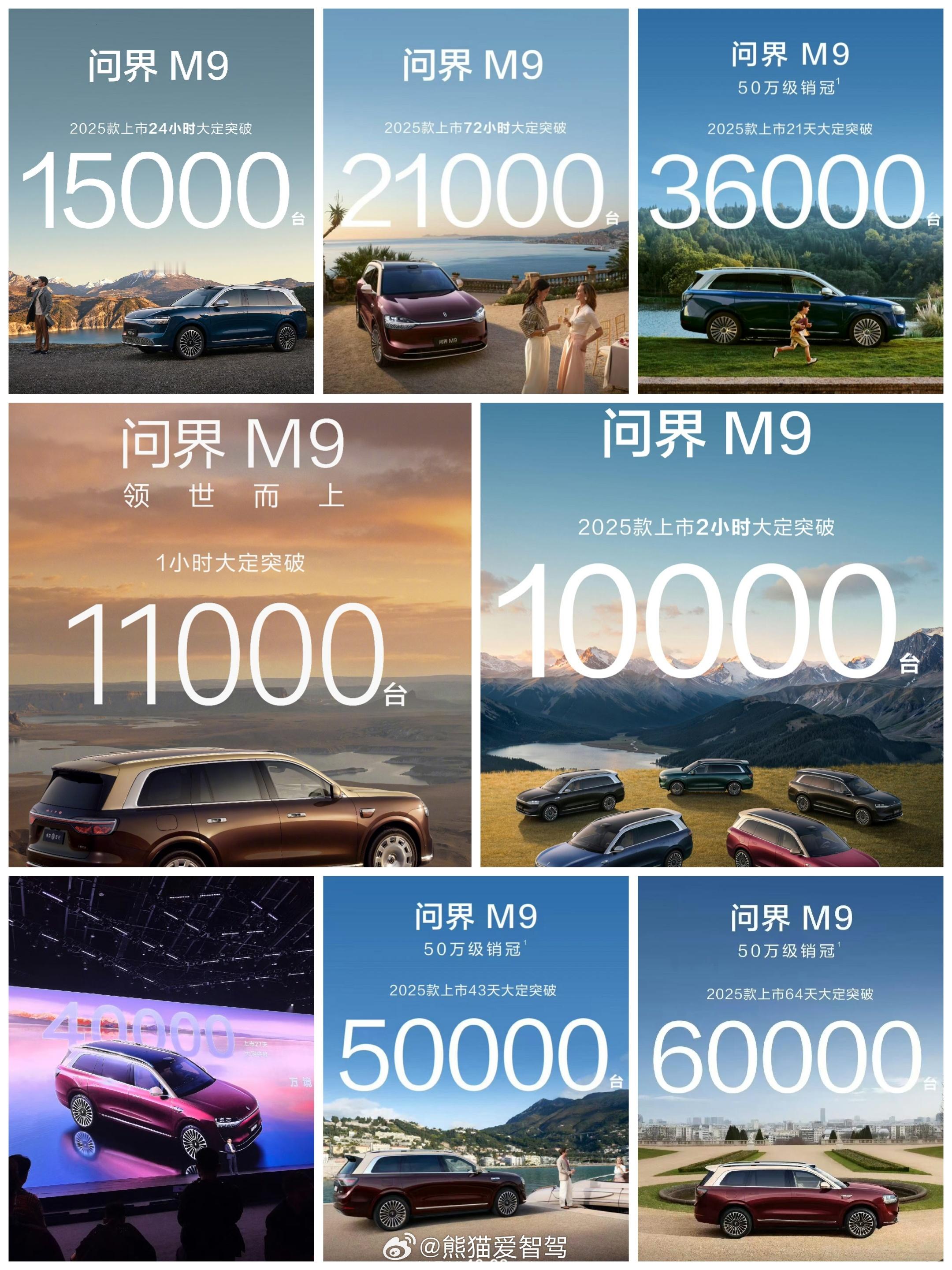 全新问界m9系列正式发布 看来一下2025款问界M9官方公布过的大定时间和数量，