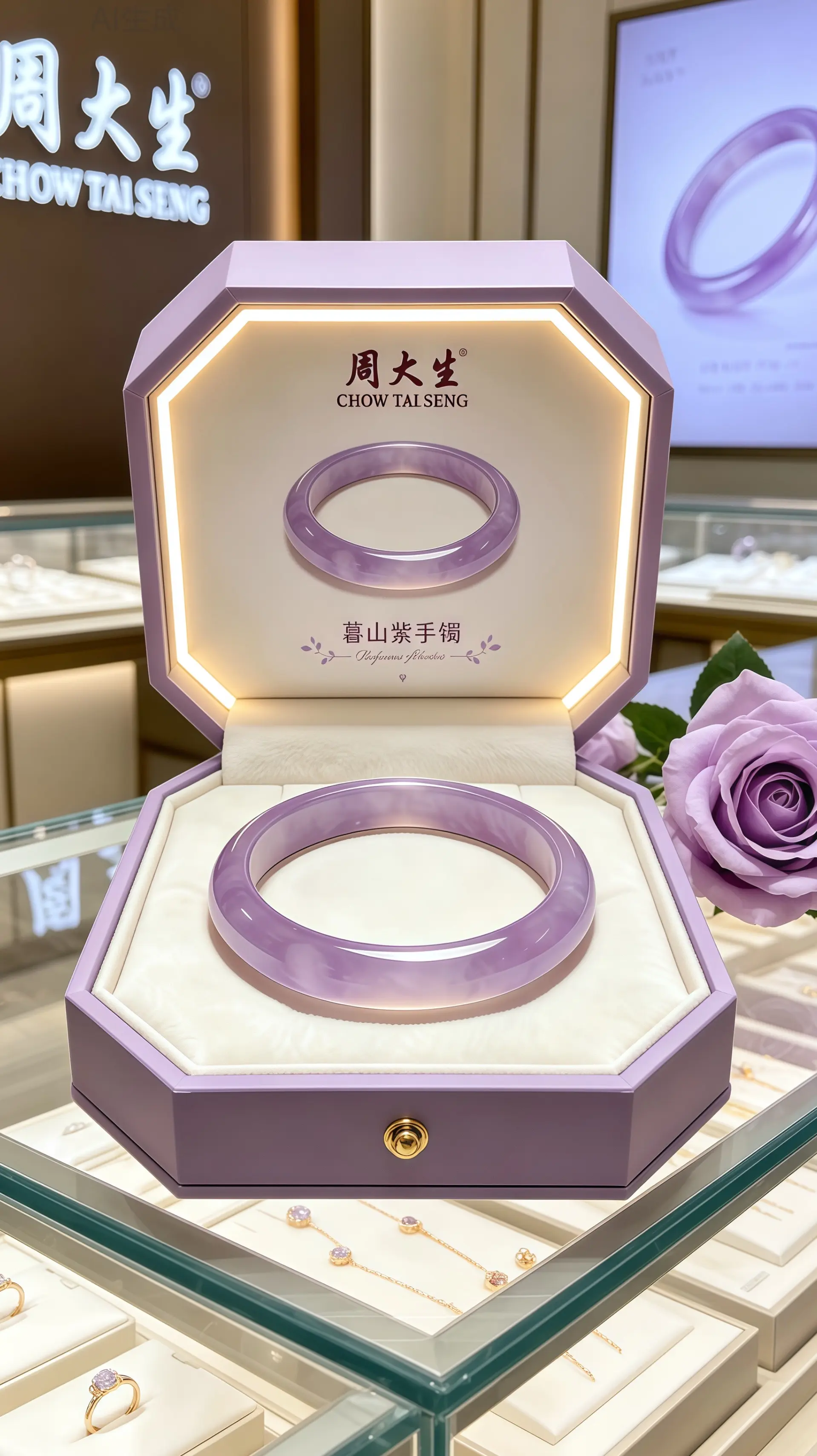 手镯母亲节礼物520礼物 周大生 首饰