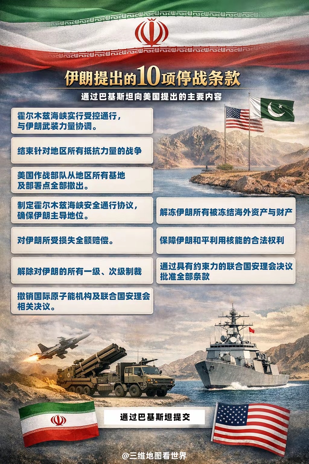 伊朗提出的这10项条件整体非常强硬，美国大概率不会接受，这在美国历史上几乎没有先