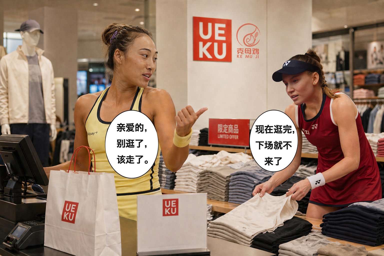 马德里赛第二轮，世界第二莱巴金娜虽然轰出成吨UE，但最终仍以4-6/6-3/7-