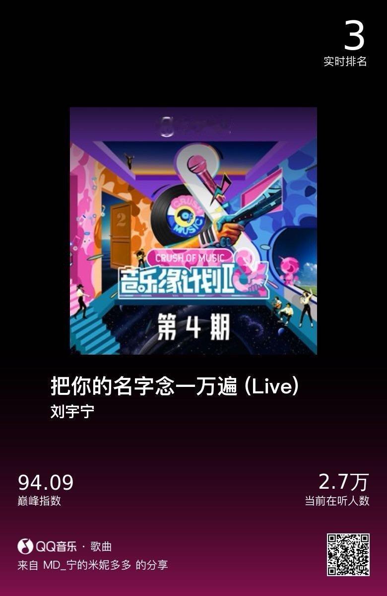 分享音乐卡片  把你的名字念一万遍。