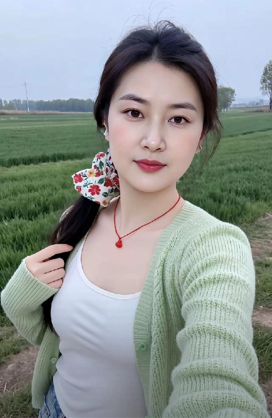 在田野里自拍，天气真好！