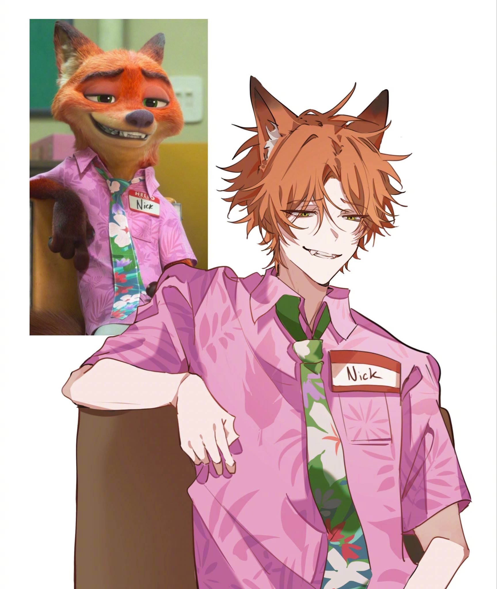 疯狂动物城疯狂动物城2 这样的尼克拟人也太对味了🦊（画师Zane_Zenn） 