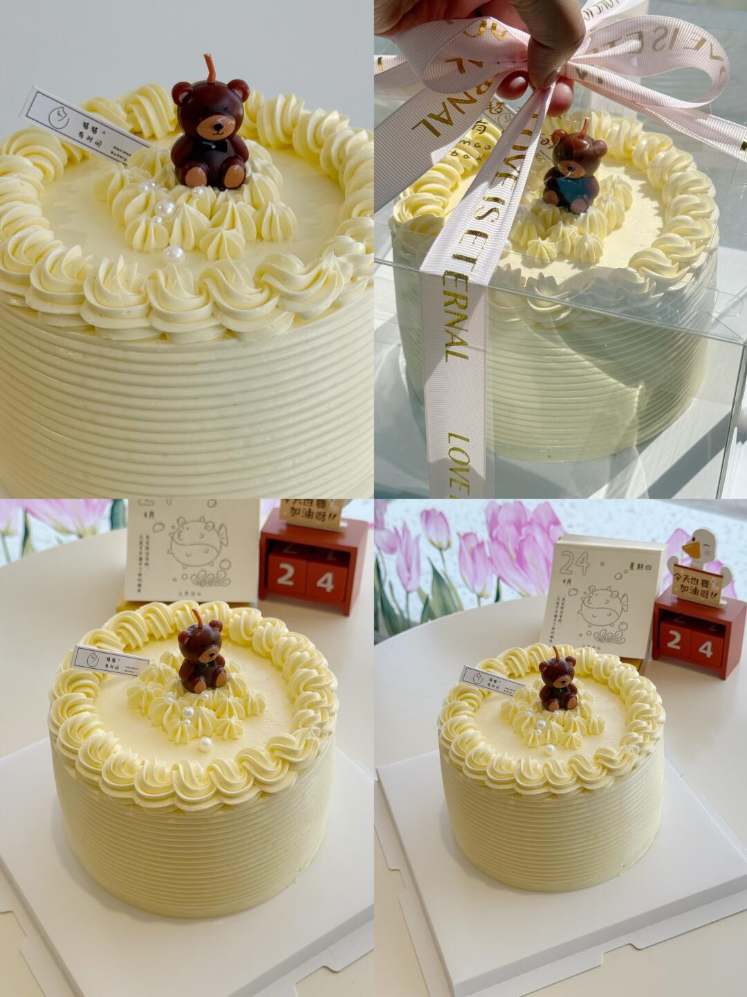 “自由和浪漫不受拘束” ＃今日份客订6英寸白脱奶油蛋糕6英寸＃ 	 ❤...