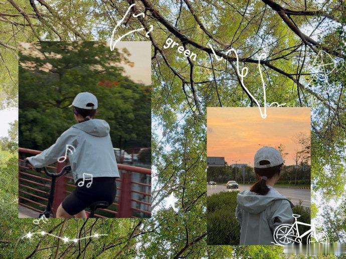赵今麦citybike九宫格 救命，这组骑行照简直是夏日氛围感的天花板！晚风、落