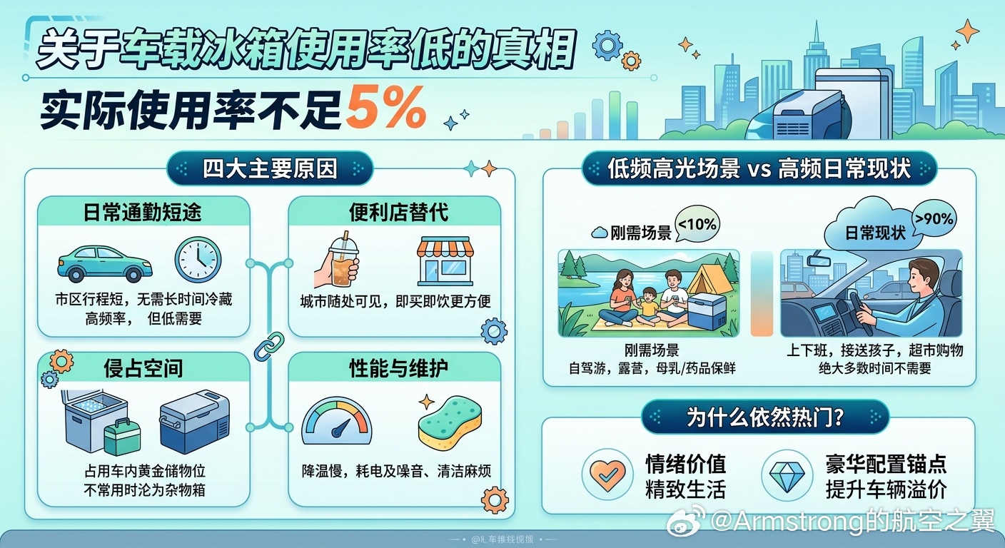 车载冰箱实际使用率不足5% 你甭管使用率多少，现在买新能源不都是：我可以不用，但