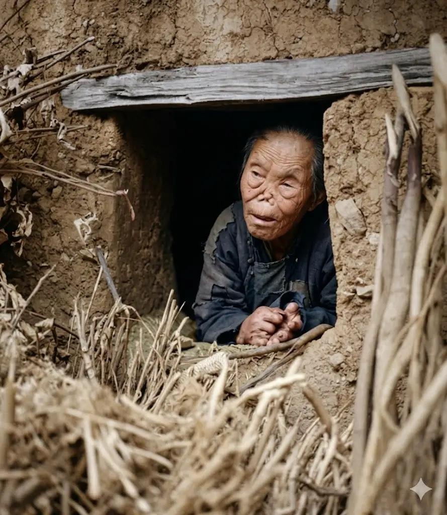 1948 年的河南洛阳，黄土坡上一个仅容半身探出的土洞，成了一位麻风病老妇人的全