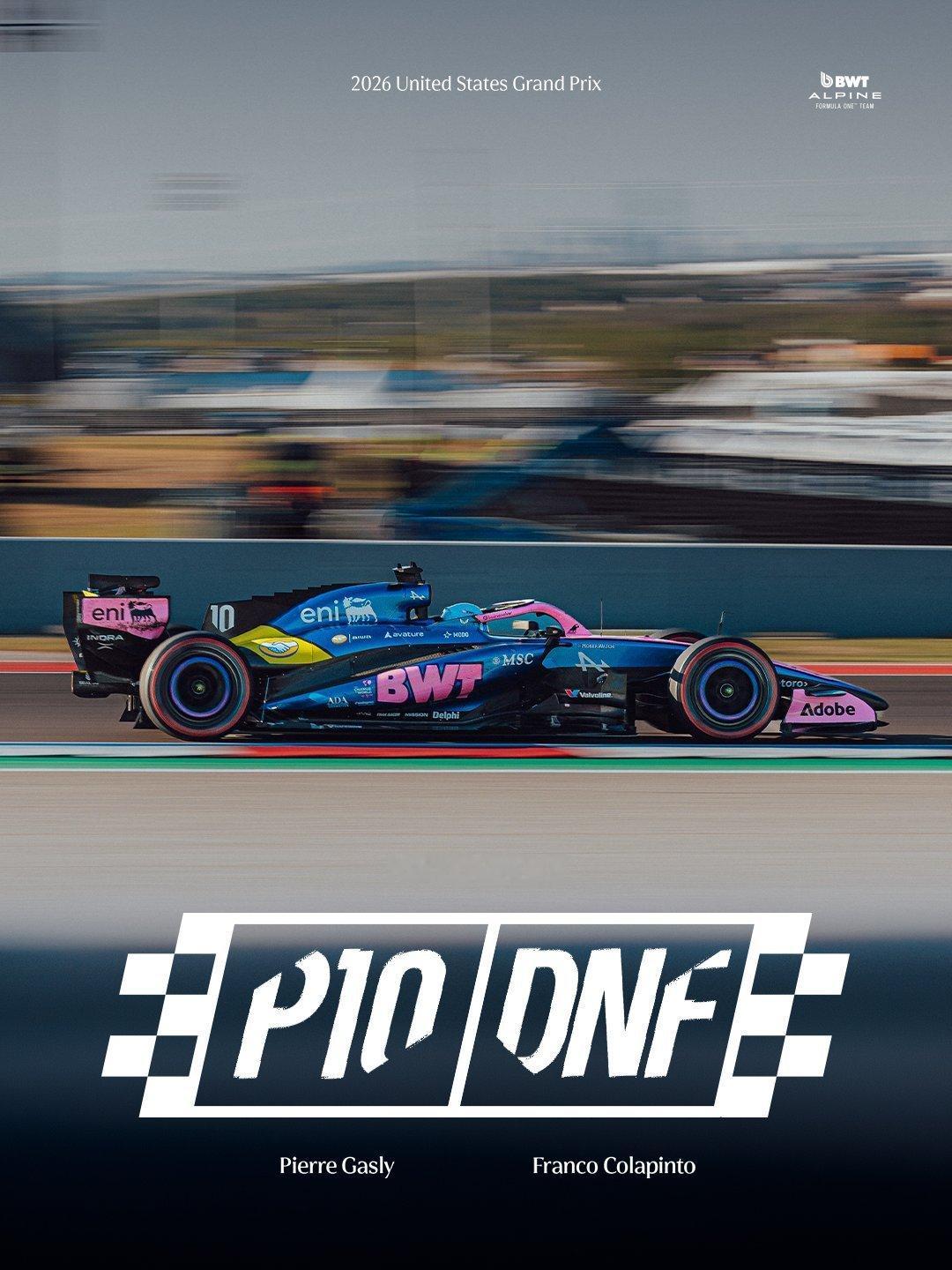 2026f1美国大奖赛 比赛结束🏁加斯利P10科拉平托DNF ​​​