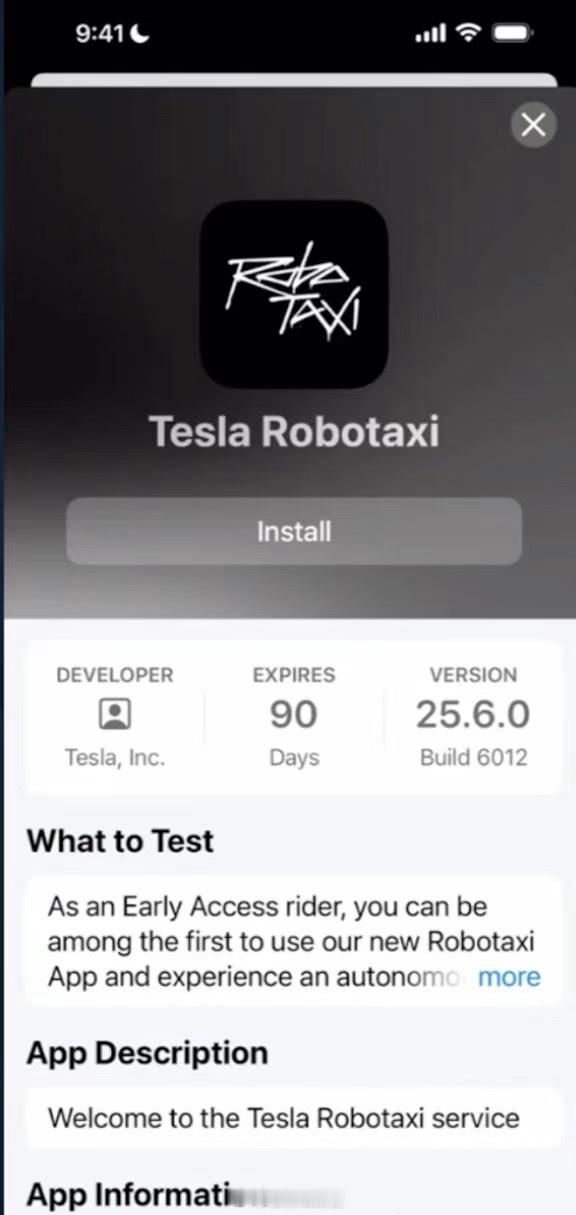 特斯拉 Robotaxi APP 目前还没公开对外下载，受邀用户都是由特斯拉发出