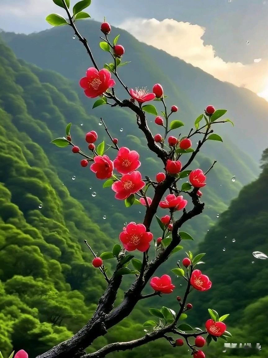 山间桃花盛开，春意盎然，美不胜收！桃花美照 桃花风景旅游