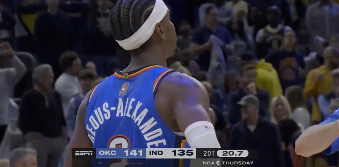 25-26赛季nba常规赛，雷霆队双加时145-141险胜步行者，亚历山大今天砍