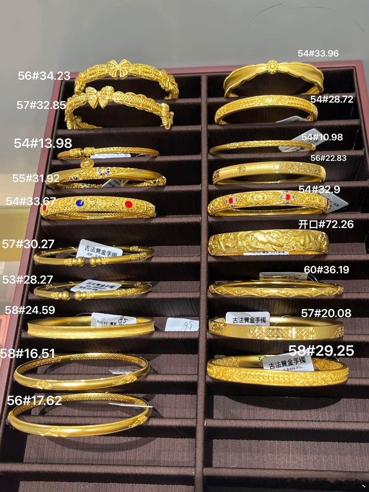 水贝金镯子卖断货了现在金价跌了，水贝金镯子是真划算，而且样式还好看，黄金放着还会