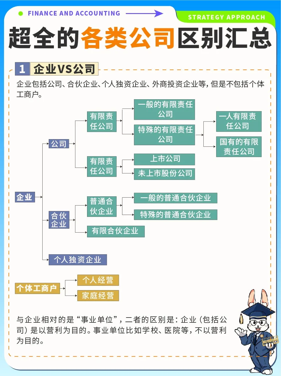 超全💯各种类公司区别汇总‼️