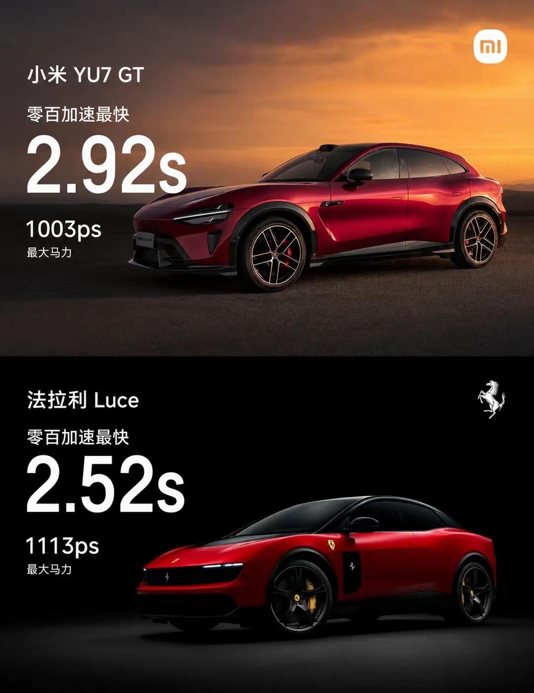同样是顶级红漆，小米YU7 GT车厘子红与法拉利Luce英伦红，把“红”的高级感