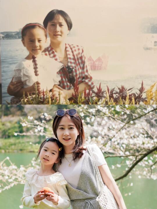 一眨眼30年过去了~和女儿站在我的童年里