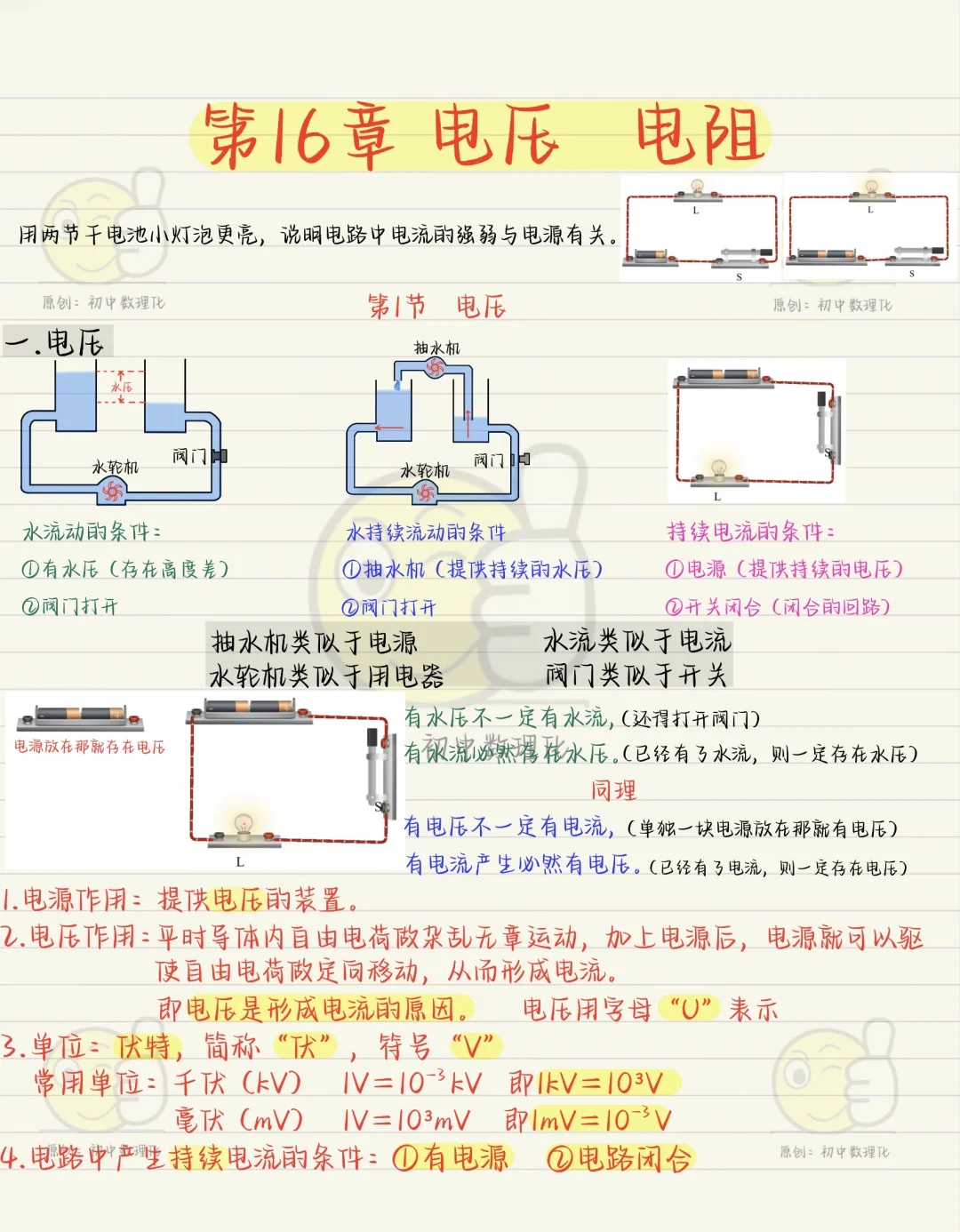 新版九物全一册16-1：电压
