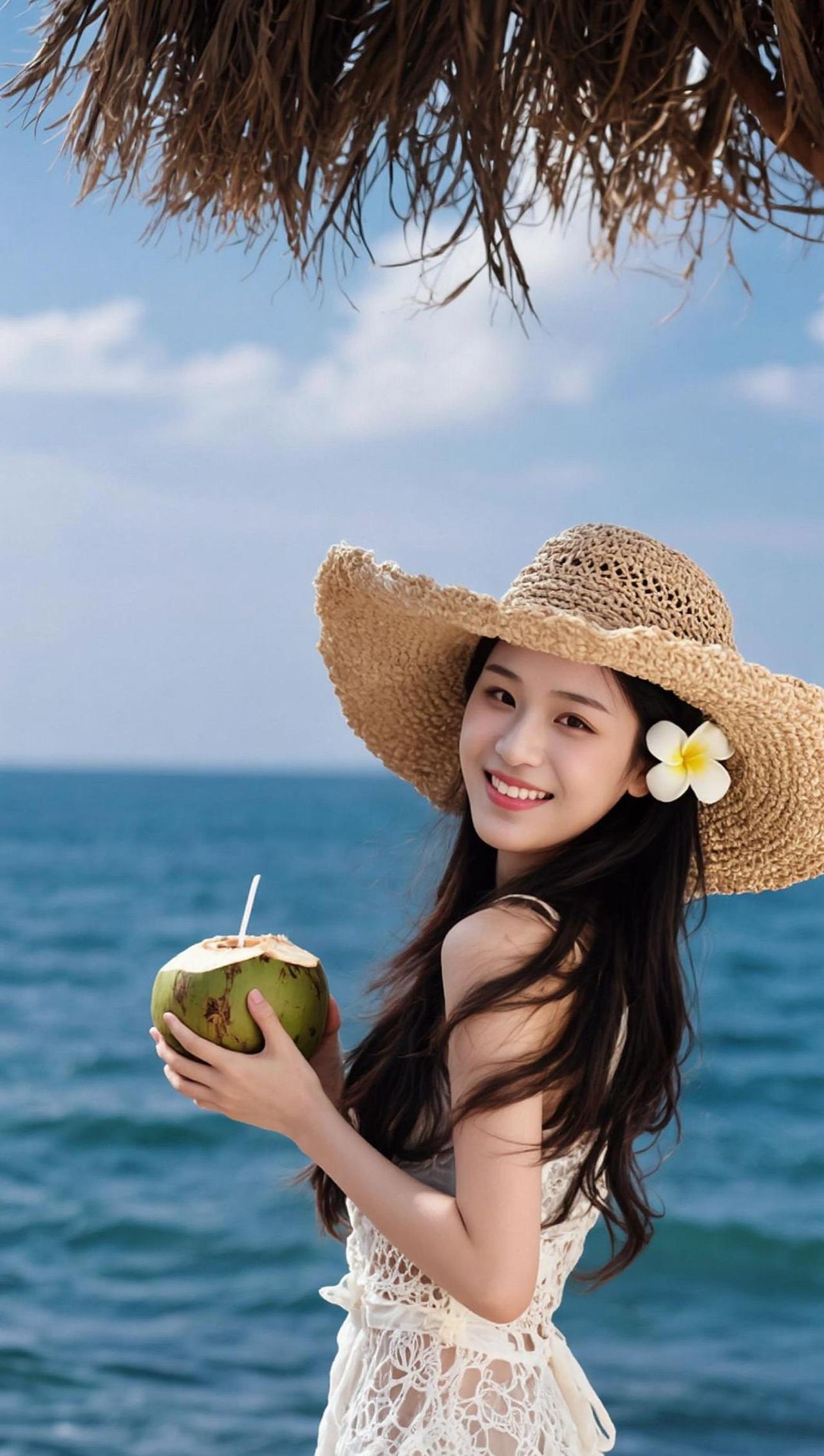 海边的风，椰子的香，这顶草帽仿佛自带滤镜，把平凡日子拍成了度假大片。别人在烦恼上