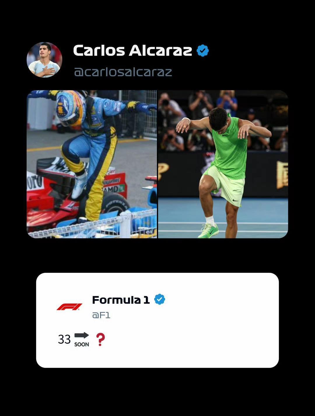 鏖战五个半小时打进澳网决赛后，阿尔卡拉斯在社交媒体分享赛后致敬阿隆索的照片。
阿