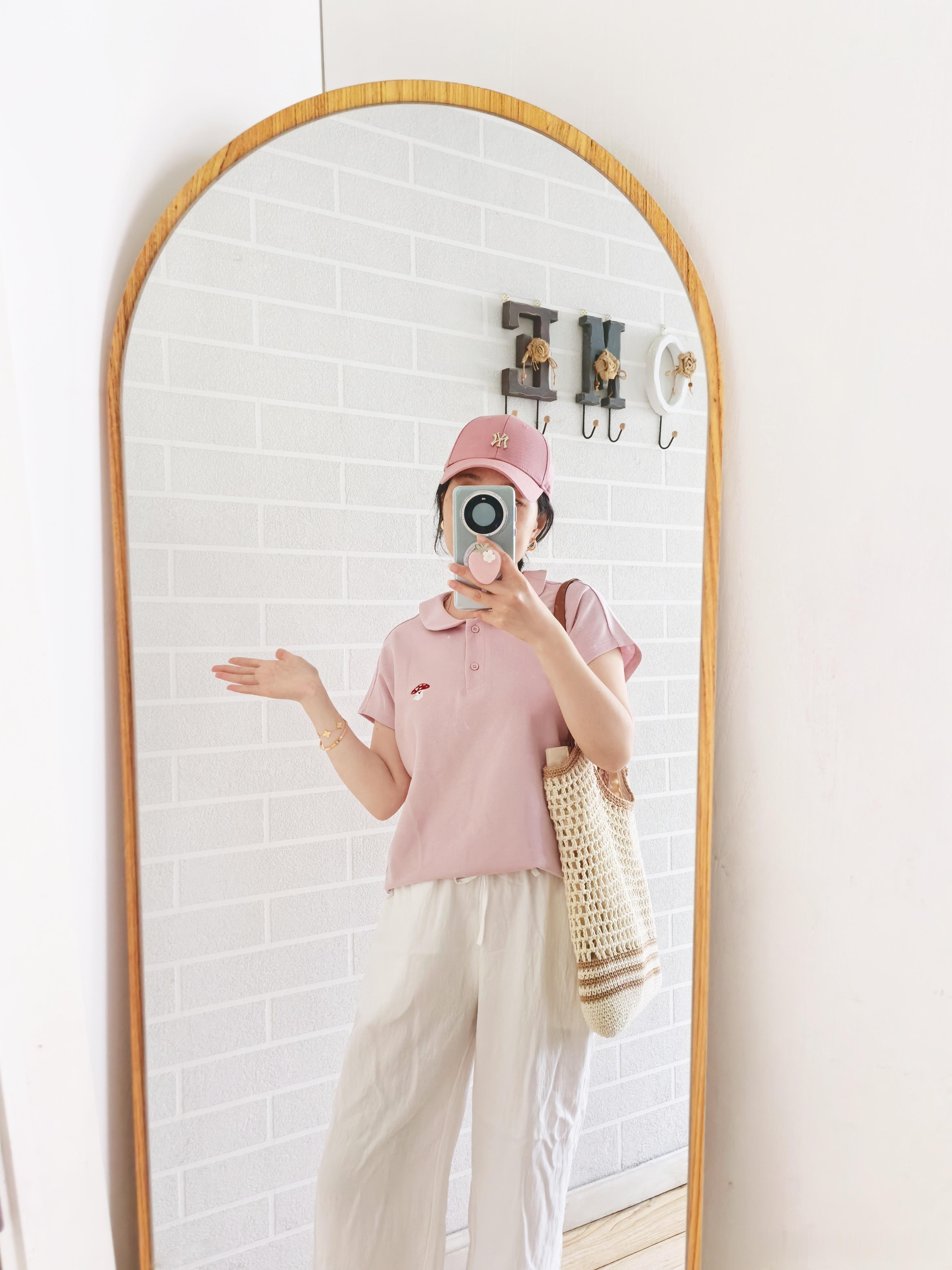 polo杉+阔腿裤这身舒适又减龄呀随手拍今天穿什么ootd