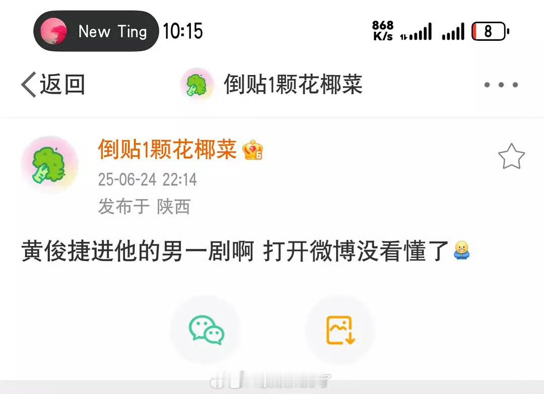 散了散了 黄俊捷资源还挺好的 自己就有男主剧 ​​​