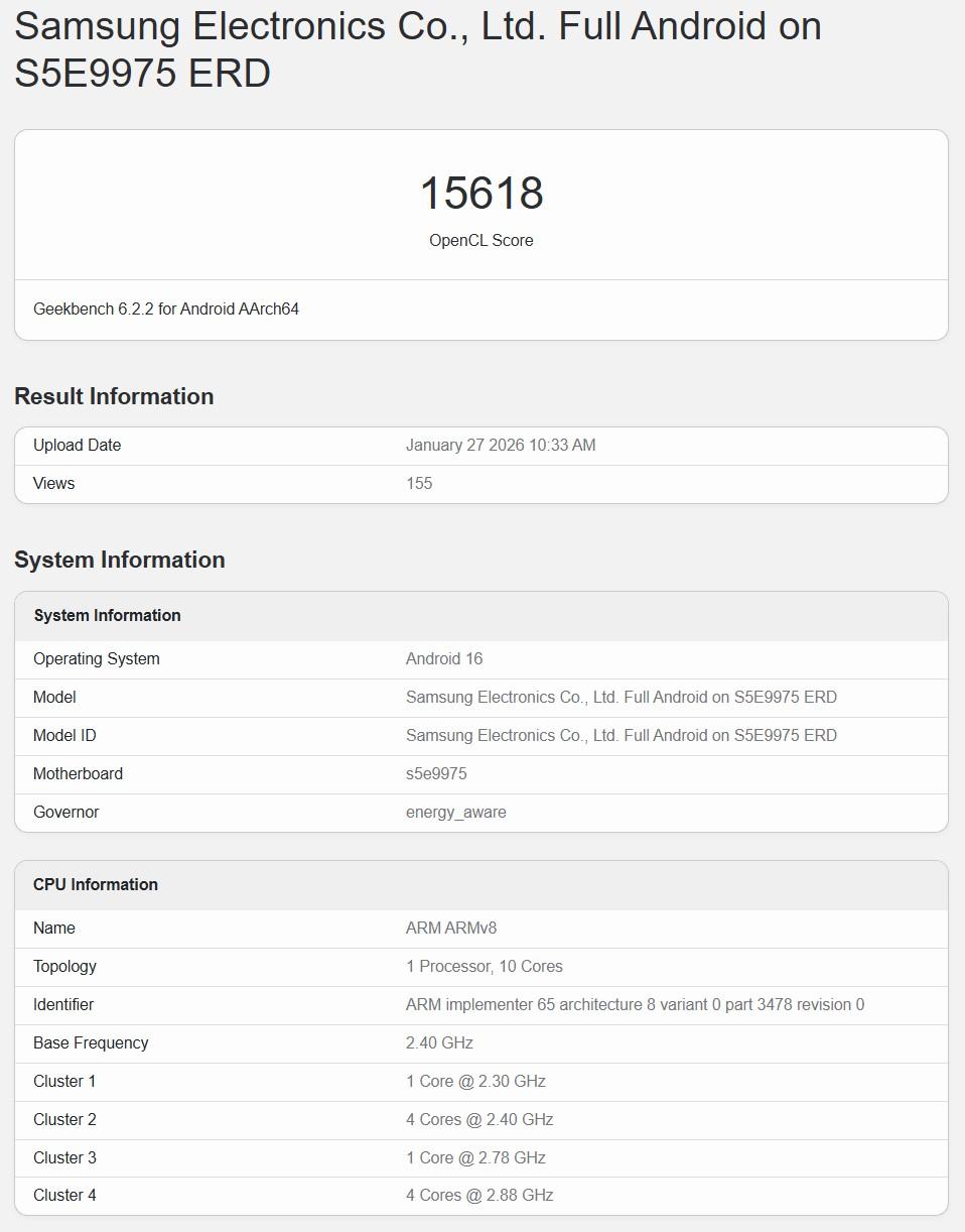 【三星Exynos 2700现身】近日，三星新一代旗舰芯片Exynos 2700