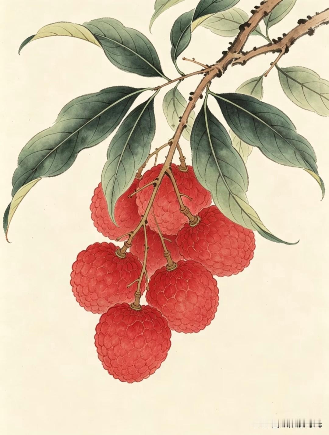 丹荔香甜，纤毫入画真。
小画拾光分享