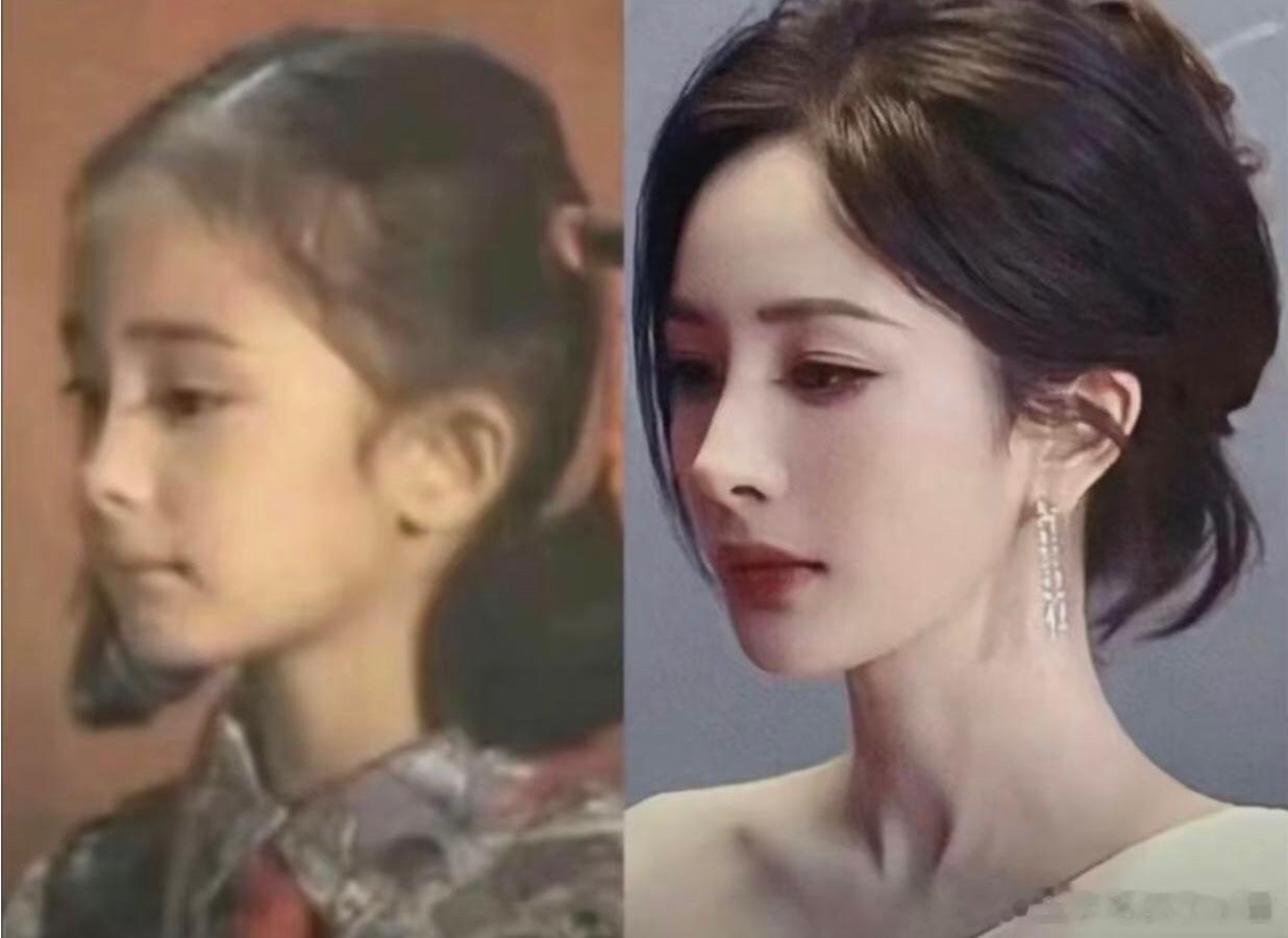 所以为什么都说杨幂整了，这不跟小时候一模一样嘛。她最有争议的，其实就是说以前是方
