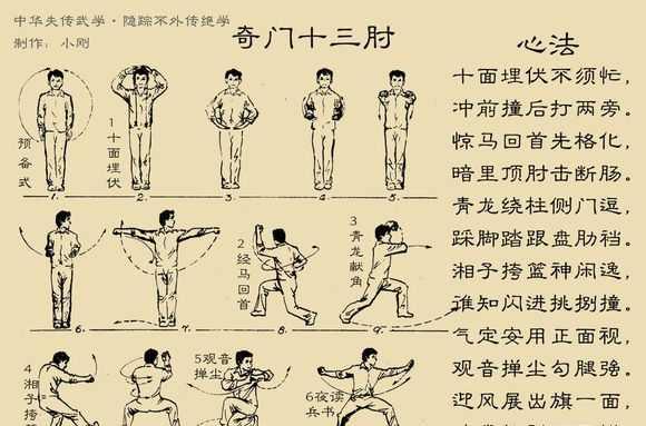 夺命十三肘，又名奇门十三肘，是一套善用膝肘的格斗武术，以下是关于它的详细介绍：