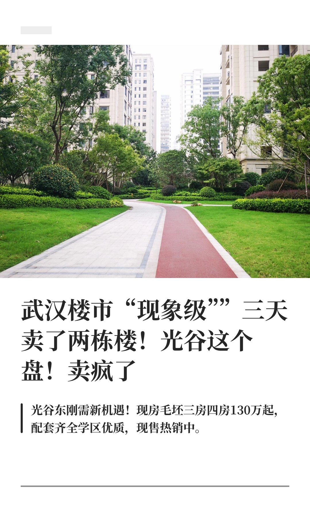 武汉楼市“现象级””三天卖了两栋楼！光谷