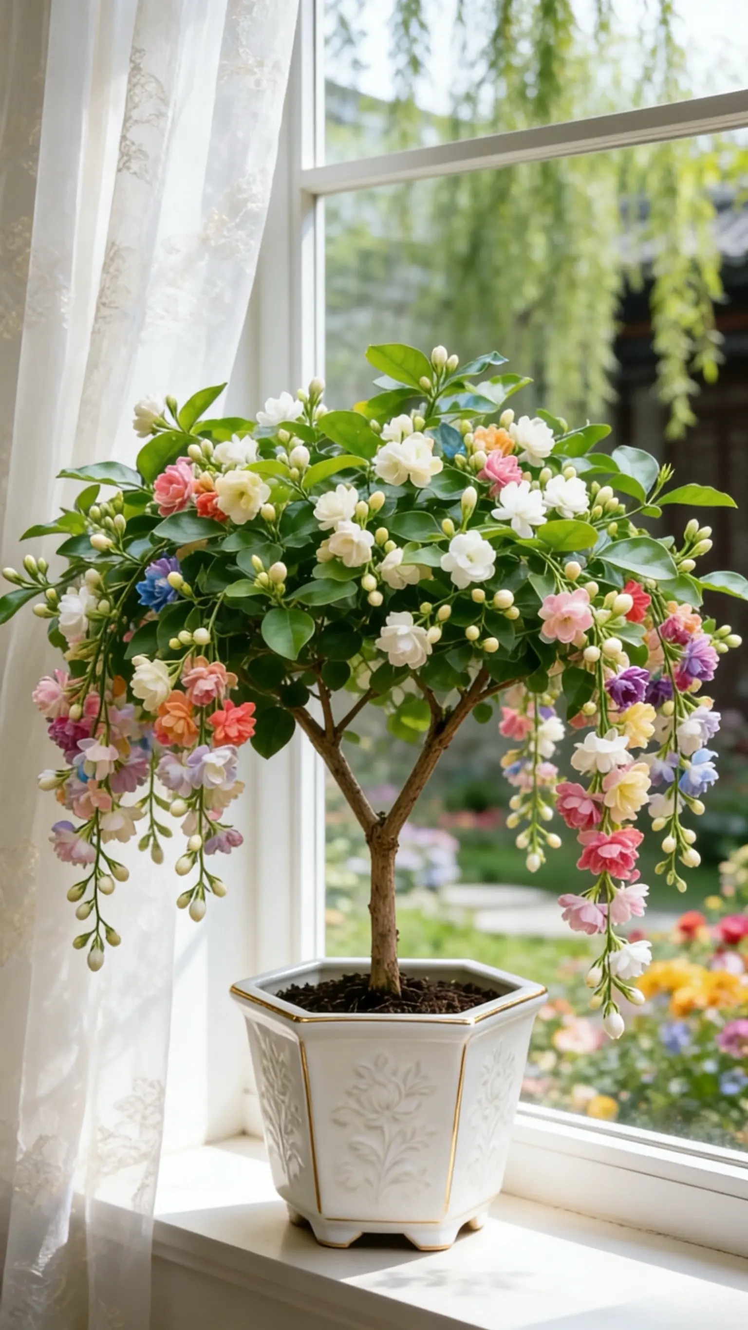 绿植阳台种植花卉绿植爱生活爱养花垂丝茉莉