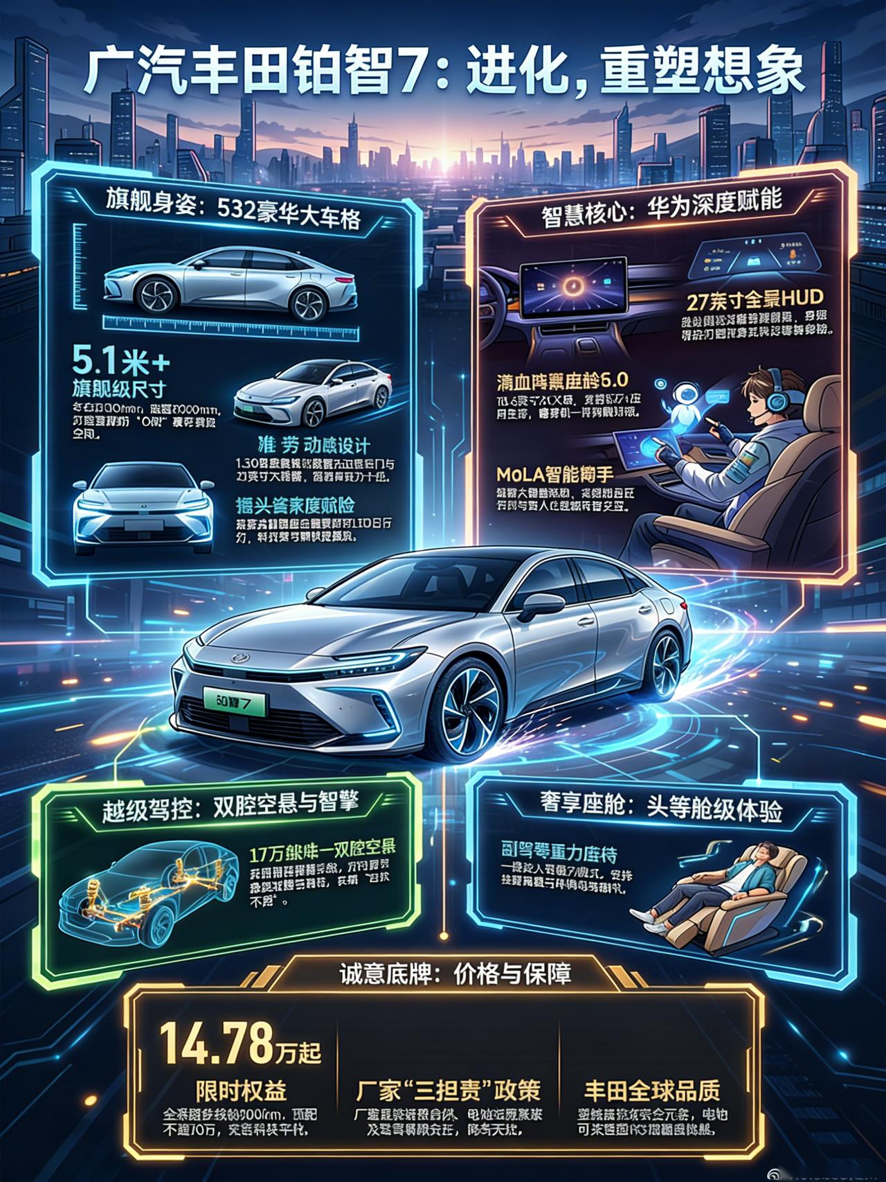 一图讲新车 广汽丰田铂智7
铂智7上市限时补贴权益价14.78万起