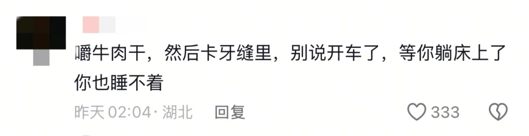 开车掏一路牙缝这谁还困啊！