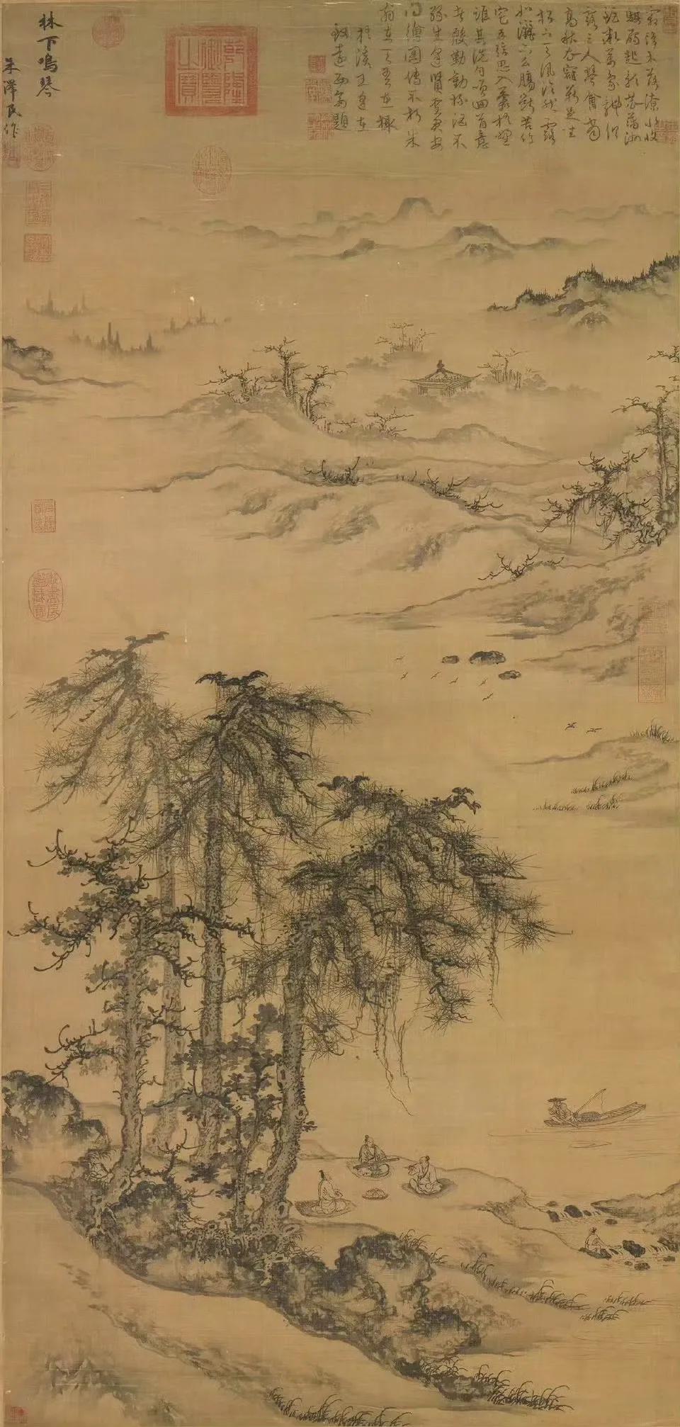 元 朱德润 林下鸣琴图
夏圭（传)雪屐探梅图 ​​​
赵孟頫白鼻䯄图
元代陈琳绘