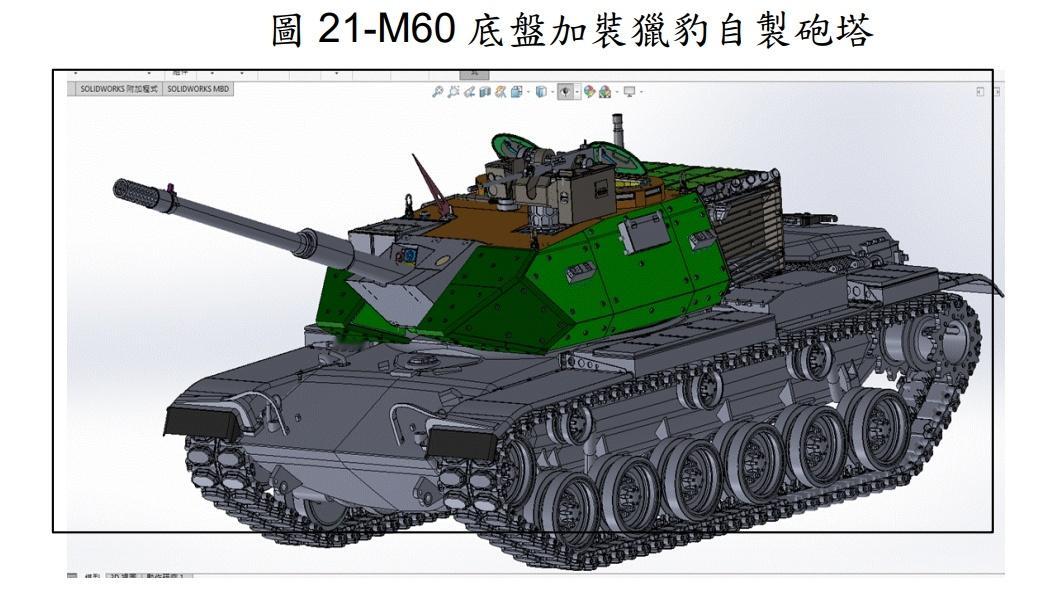 对岸M60A3TTS升级的两种方案：一种换猎豹专案突击炮（图2）的炮塔。一种是在